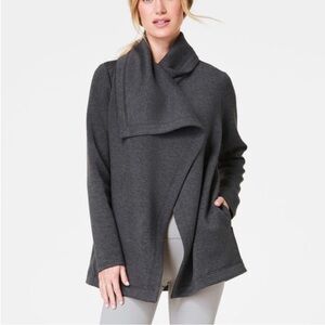 Spanx Airessentials Open Wrap drape Cardigan Heather Grey size XL NWT